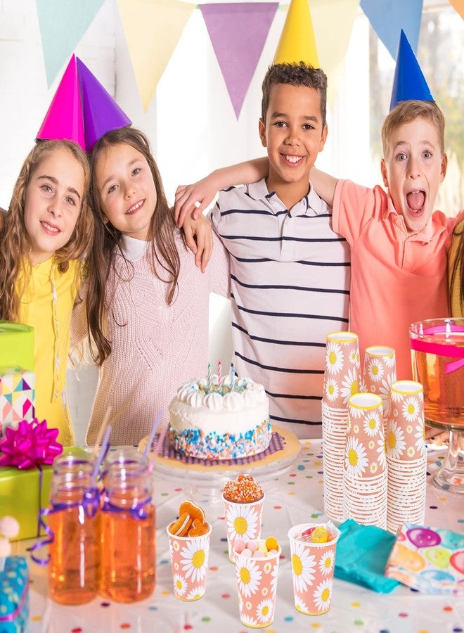 كاجايا، ١٠٠ قطعة من الأكواب الورقية البيضاء المزينة بزهرة الأقحوان، سعة ٩ أونصات، مثالية لحفلات الأقحوان، وحفلات الزفاف، وأعياد الميلاد، وحفلات توديع العزوبية، والسفر. - Image 4